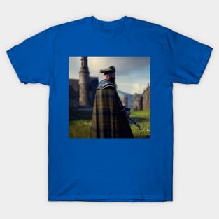 Scottish Highlander in Clan Tartan T-Shirt